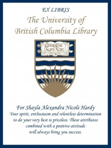 UBC Bookplate from Donna Hardy