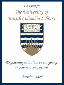 UBC Bookplate from Virendra Singh