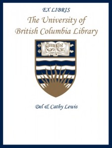 UBC Bookplate from Del & Cathy Lewis