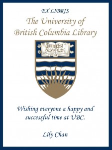 UBC Bookplate from Lily Chan