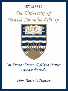 UBC Bookplate from Amanda Hansen