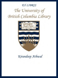 UBC Bookplate for Kirandeep Athwal