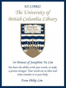 UBC Bookplate from Philip Lim