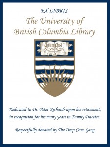 UBC Bookplate for Dr. Peter Richards
