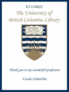 UBC Bookplate from Ursula Schmelcher