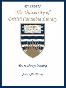 UBC Bookplate from Jenny Au-Yeung