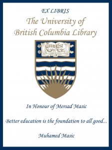 UBC Bookplate from Muhamed Masic
