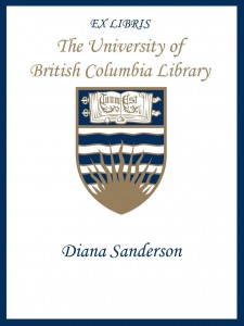 UBC Bookplate for Diana Sanderson