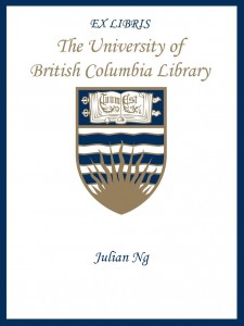 UBC Bookplate for Julian Ng