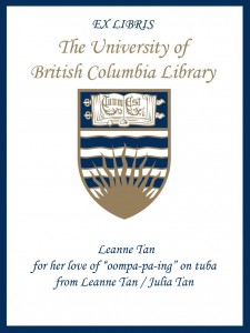 UBC Bookplate from Julia Tan