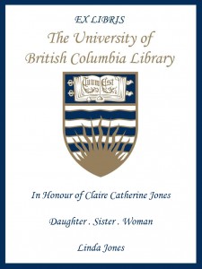 UBC Bookplate from Linda Jones