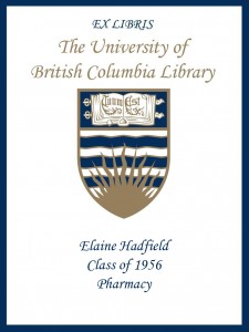 UBC Bookplate from Elaine Polglase
