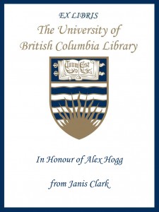 UBC Bookplate from Janis Clark