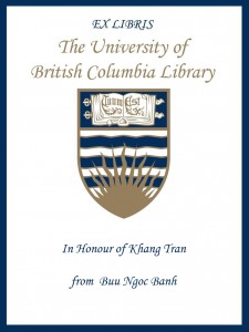 UBC Bookplate from Buu Ngoc Banh