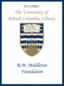 UBC Bookplate – R.M. Middleton Foundation