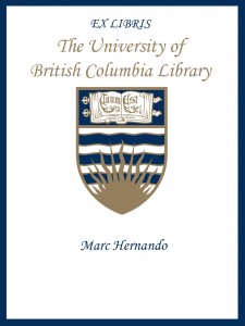 UBC Bookplate for Marc Hernando