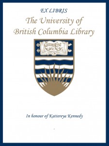 UBC Bookplate from Leonard P. Kennedy