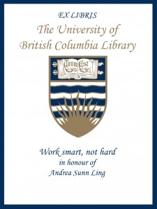 UBC Bookplate from Lawrence Ling Hing Liong