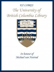 UBC Bookplate from Paul van Nostrand