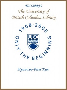 UBC Centenary Bookplate – Hyunwoo Peter Kim