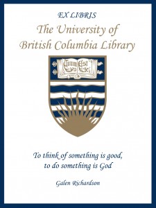UBC Bookplate from Galen Richardson