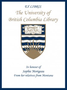 UBC Bookplate from Gary M. Sloan