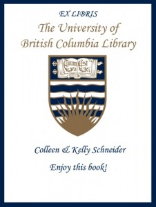 UBC Bookplate for Colleen & Kelly Schneider