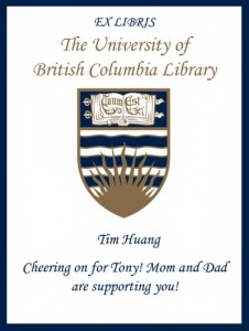 UBC Bookplate – Tim Huang
