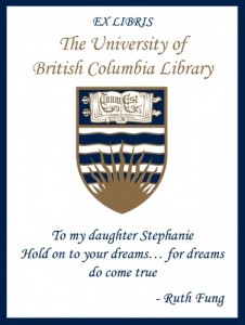 UBC Bookplate for Stephanie