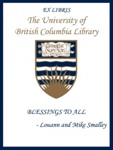 UBC Bookplate from Louann and Mike Smalley