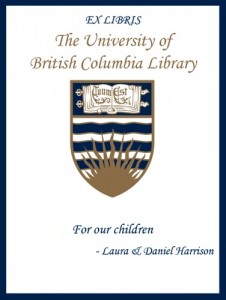 UBC Bookplate from Laura & Daniel Harrison