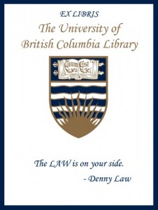 UBC Bookplate from Denny Law