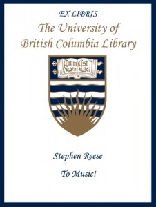 UBC Bookplate – Stephen Reese