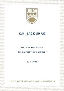 UBC Bookplate from Jack Shao