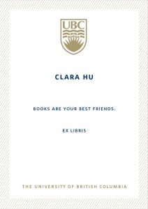 UBC Bookplate from Clara Wei Wei Hu