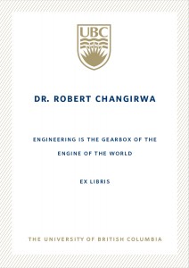 UBC Bookplate from Robert Changirwa