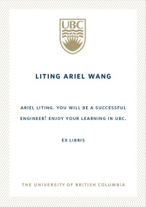 UBC Bookplate from Sean Wang