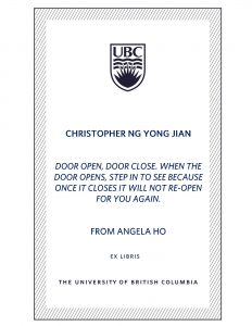 UBC Bookplate from Angela How