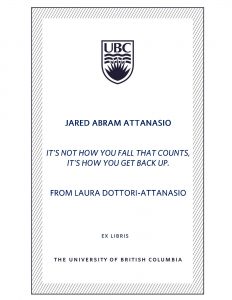 UBC Bookplate from Laura Dottori-Attanasio