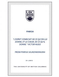 UBC Bookplate from Parisa Sajadimanijani