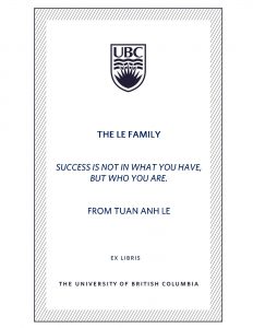 UBC Bookplate from Tuan Anh Le