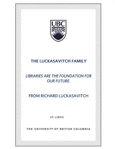 UBC Bookplate from Richard Luckasavitch