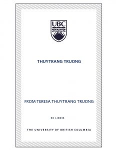 UBC Bookplate from Teresa Thuytrang Truong
